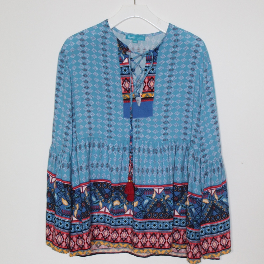 Tangier Blue Yukata Top